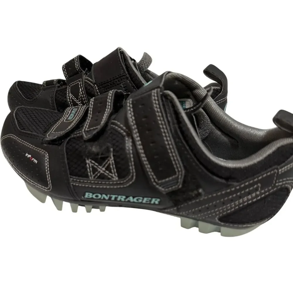 Bontrager Road Cycling Shoes US Size 6.5 Black & Teal Inform Footbed